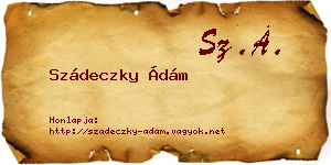 Szádeczky Ádám névjegykártya